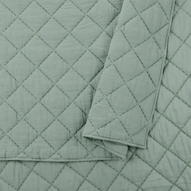 Better Homes & Gardens Sage Green Diamond Gauze Quilt, Full/Queen