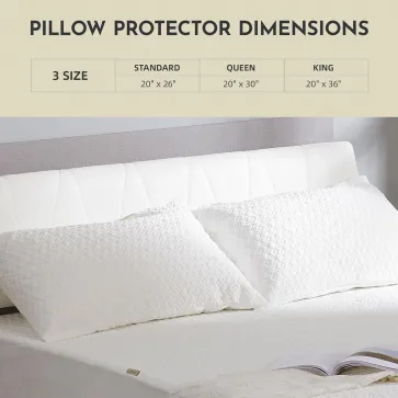 Waterproof Pillow Protector Zippered (2 Pack) Standard, Hypoallergenic Pillow Cover for a Better Sleep, Premium Pillowcase Encasement