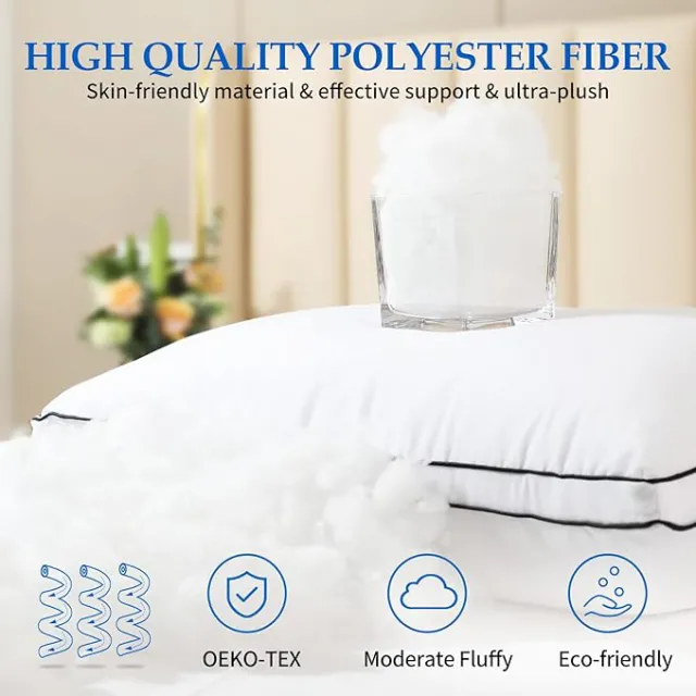 Pillows Queen Size Set of 2, Bed Pillows for Sleeping 2 Pack, Queen Pillows Down Alternative Hotel Luxury Pillow for Side and Back Sleepers, Soft & Comfortable